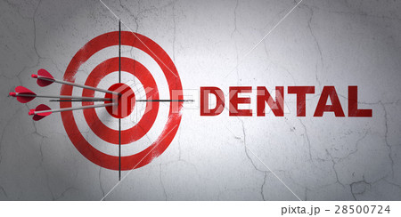 Medicine concept: target and Dental on wall 28500724
