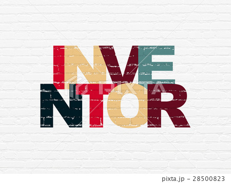 Science concept: Inventor on wall background 28500823
