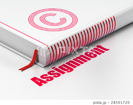 Law concept: book Copyright, Assignment on white 28501720