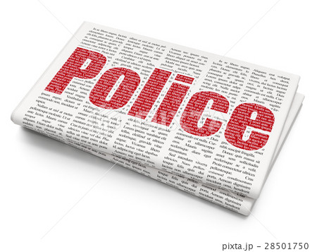 Law concept: Police on Newspaper background 28501750