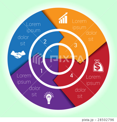 cyclic diagramme for Infographic four position 28502796