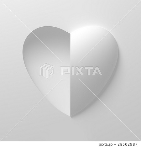 Concept Of White Heart Shape On White Background Concept Of White Heart Shape On White Background 28502987