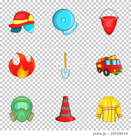 Fire icons set, cartoon style 28504634