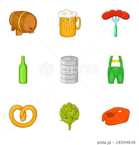 Oktoberfest icons set, cartoon style Oktoberfest icons set, cartoon style 28504636