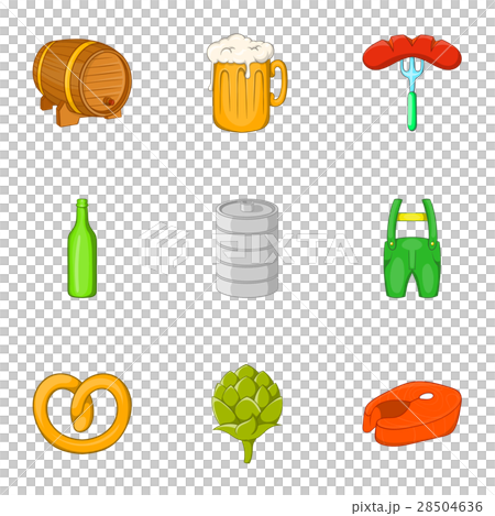 Oktoberfest icons set, cartoon style Oktoberfest icons set, cartoon style 28504636