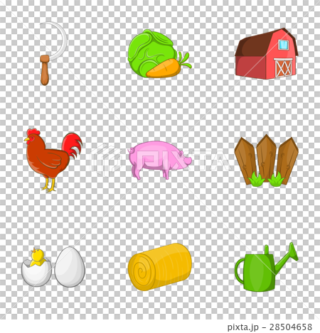 Farm icons set, cartoon style Farm icons set, cartoon style 28504658