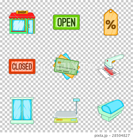 Store icons set, cartoon style - Stock Illustration [28504827] - PIXTA