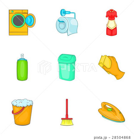 Sanitation icons set, cartoon style 28504868