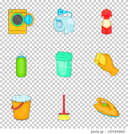 Sanitation icons set, cartoon style 28504868