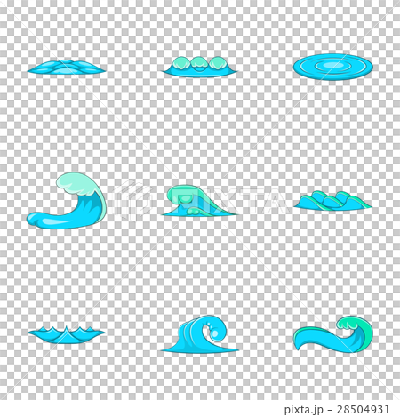 Tide icons set, cartoon style 28504931