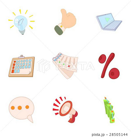 Information data icons set, cartoon style Information data icons set, cartoon style 28505144