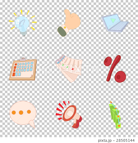 Information data icons set, cartoon style Information data icons set, cartoon style 28505144