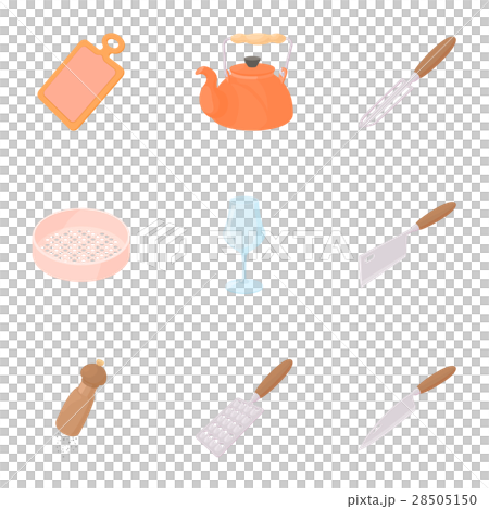 Food dishes icons set, cartoon style 28505150