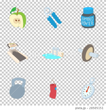 Active sports icons set, cartoon style 28505151