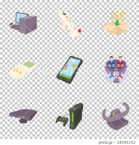 Fantasy games icons set, cartoon style 28505152