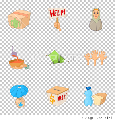 People fugitives icons set, cartoon style 28505161