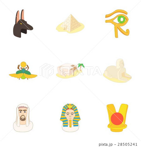 Egypt icons set, cartoon style Egypt icons set, cartoon style 28505241
