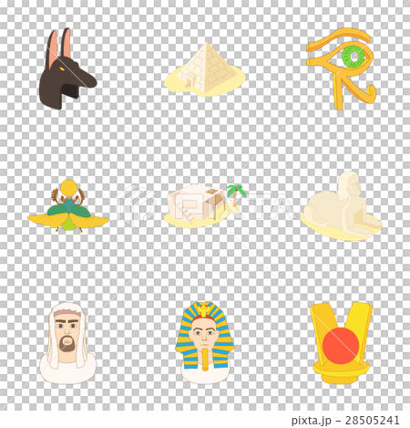 Egypt icons set, cartoon style Egypt icons set, cartoon style 28505241