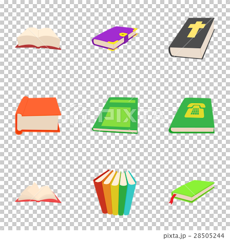 Education book icons set, cartoon style 28505244