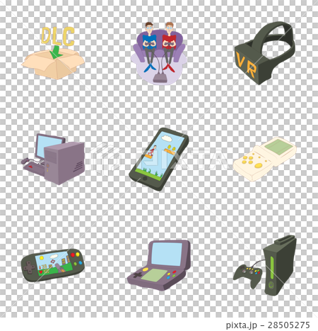 Game icons set, cartoon style 28505275