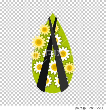Memorial wreath icon, flat style 28505541