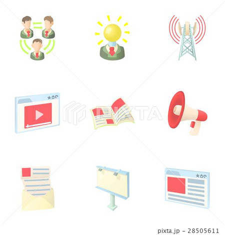 Internet connection icons set, cartoon style 28505611