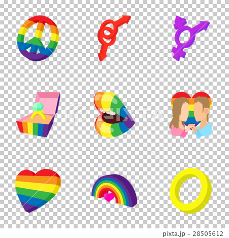 Transgender love icons set, cartoon style-插圖素材 [28505612] - PIXTA圖庫