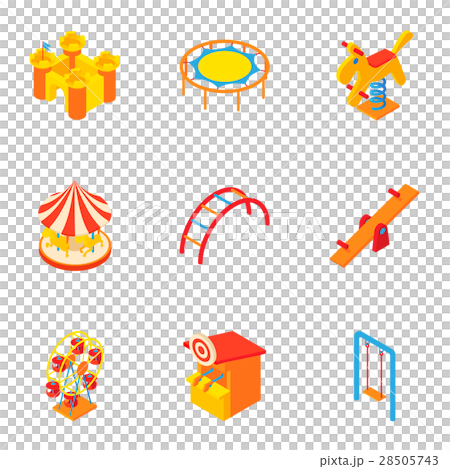 Baby swing icons set, cartoon style Baby swing icons set, cartoon style 28505743