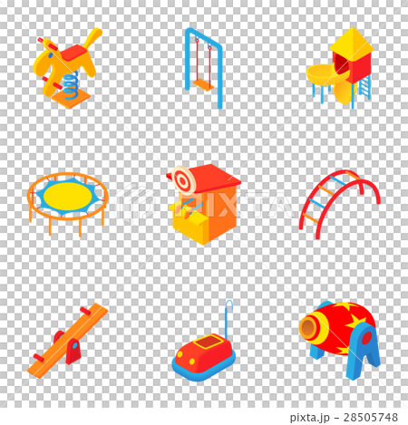 Children entertainment icons set, cartoon style Children entertainment icons set, cartoon style 28505748