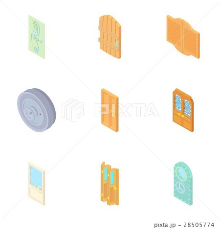 Doorway in house icons set, cartoon style 28505774
