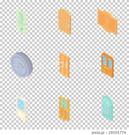 Doorway in house icons set, cartoon style 28505774