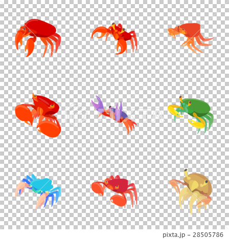 Crayfish icons set, cartoon style Crayfish icons set, cartoon style 28505786