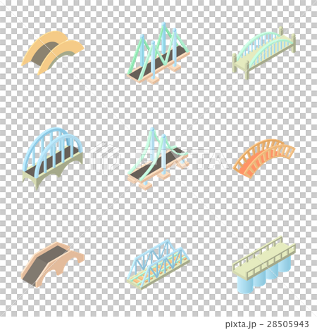 Crossing river icons set, cartoon style 28505943