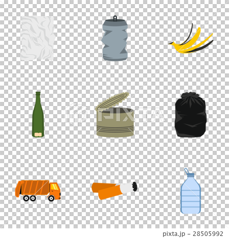 Rubbish icons set, flat style 28505992