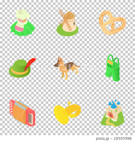 Germany icons set, cartoon style 28505996