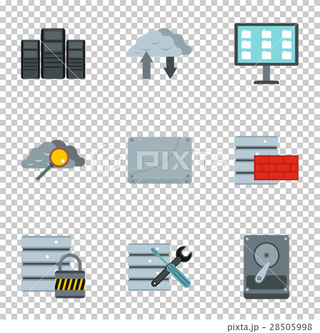 Computer protection icons set, flat style Computer protection icons set, flat style 28505998