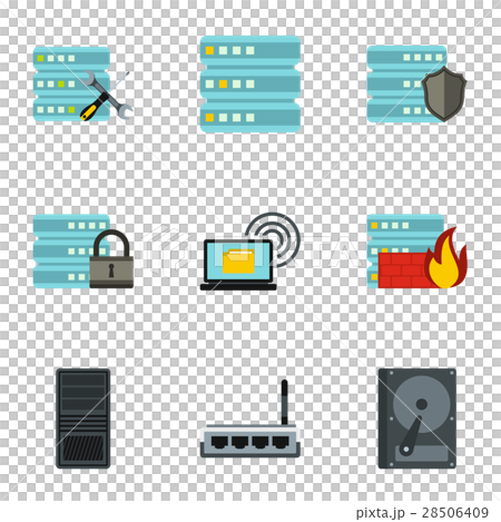 Data icons set, flat style Data icons set, flat style 28506409