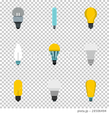 Light icons set, flat style - Stock Illustration [28506494] - PIXTA