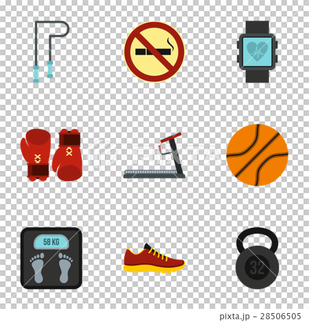 Workout icons set, flat style Workout icons set, flat style 28506505