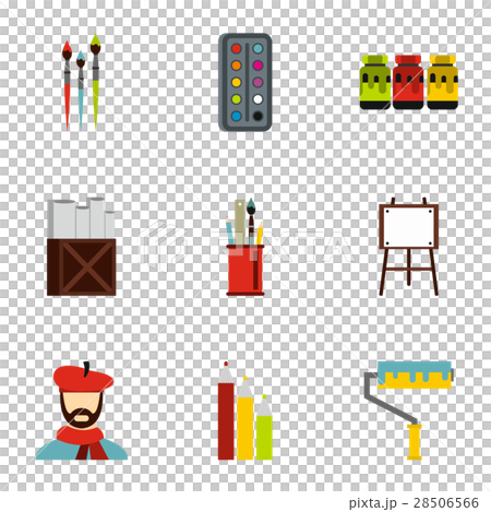 Art icons set, flat style - Stock Illustration [28506566] - PIXTA