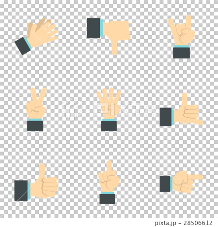 Gestural icons set, flat style 28506612