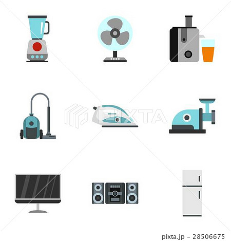Devices for home icons set, flat style 28506675