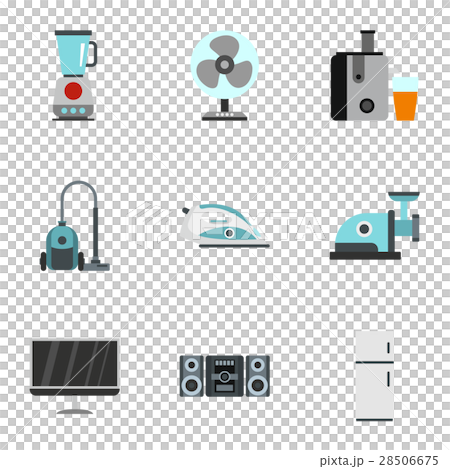 Devices for home icons set, flat style 28506675