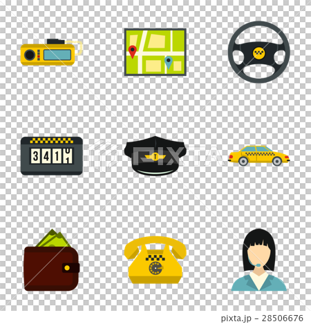 Taxi custom icons set, flat style Taxi custom icons set, flat style 28506676