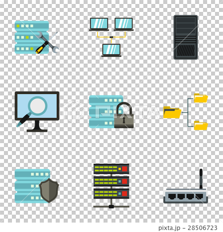 Computer data icons set, flat style - Stock Illustration [28506723] - PIXTA