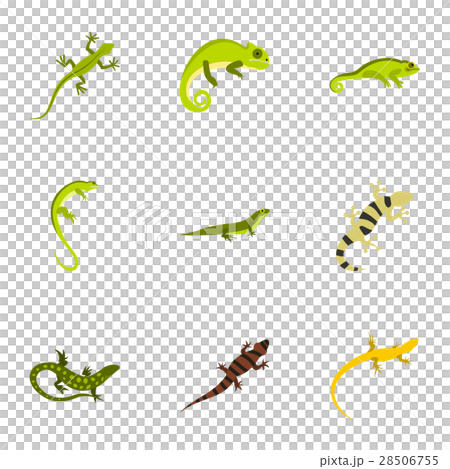 Varan icons set, flat style - Stock Illustration [28506755] - PIXTA
