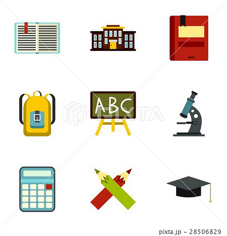 Education icons set, flat style 28506829