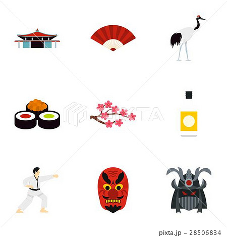 Country Japan icons set, flat style Country Japan icons set, flat style 28506834