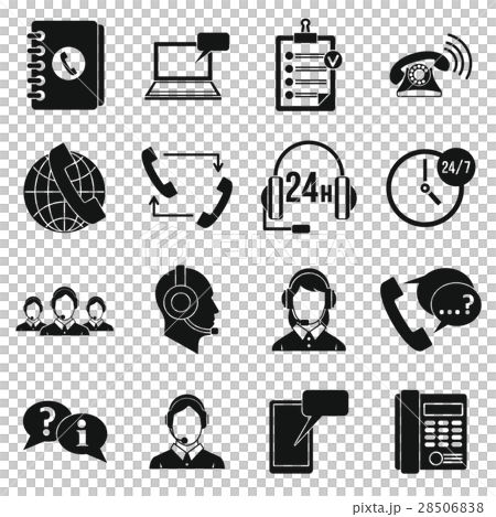 Call center symbols icons set, simple style Call center symbols icons set, simple style 28506838