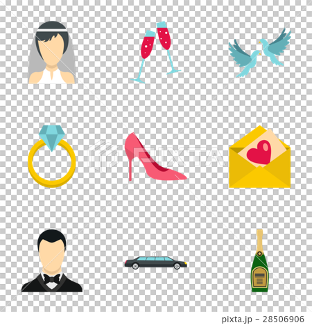 Wedding icons set, flat style Wedding icons set, flat style 28506906